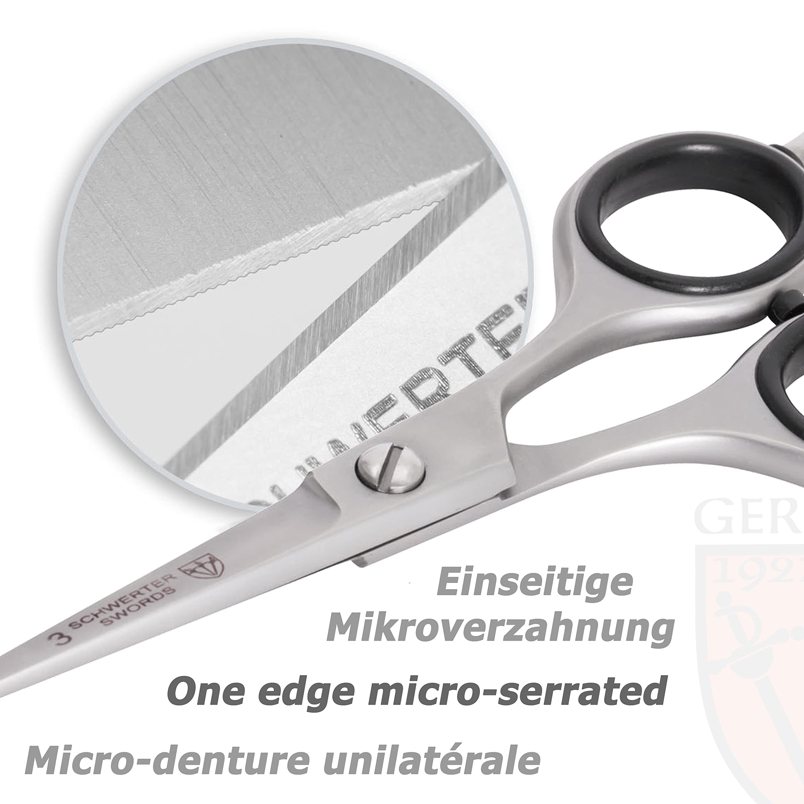3 Swords Germany nose scissors micro-serration for secure grip on hair