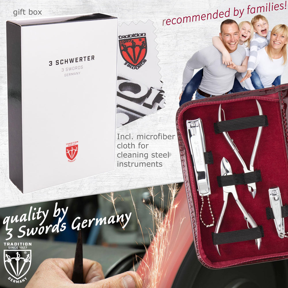 3 Swords Germany sapphire nail file smooths edges for a professional finish.