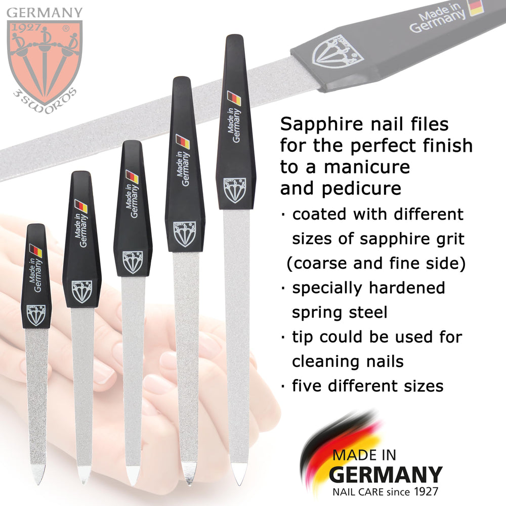 3 Swords Germany sapphire nail files 3-7 inch for on-the-go nail care