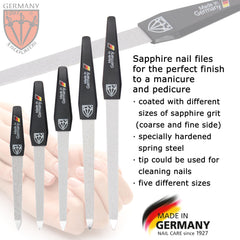 3 Swords Germany sapphire nail files 3-7 inch for on-the-go nail care