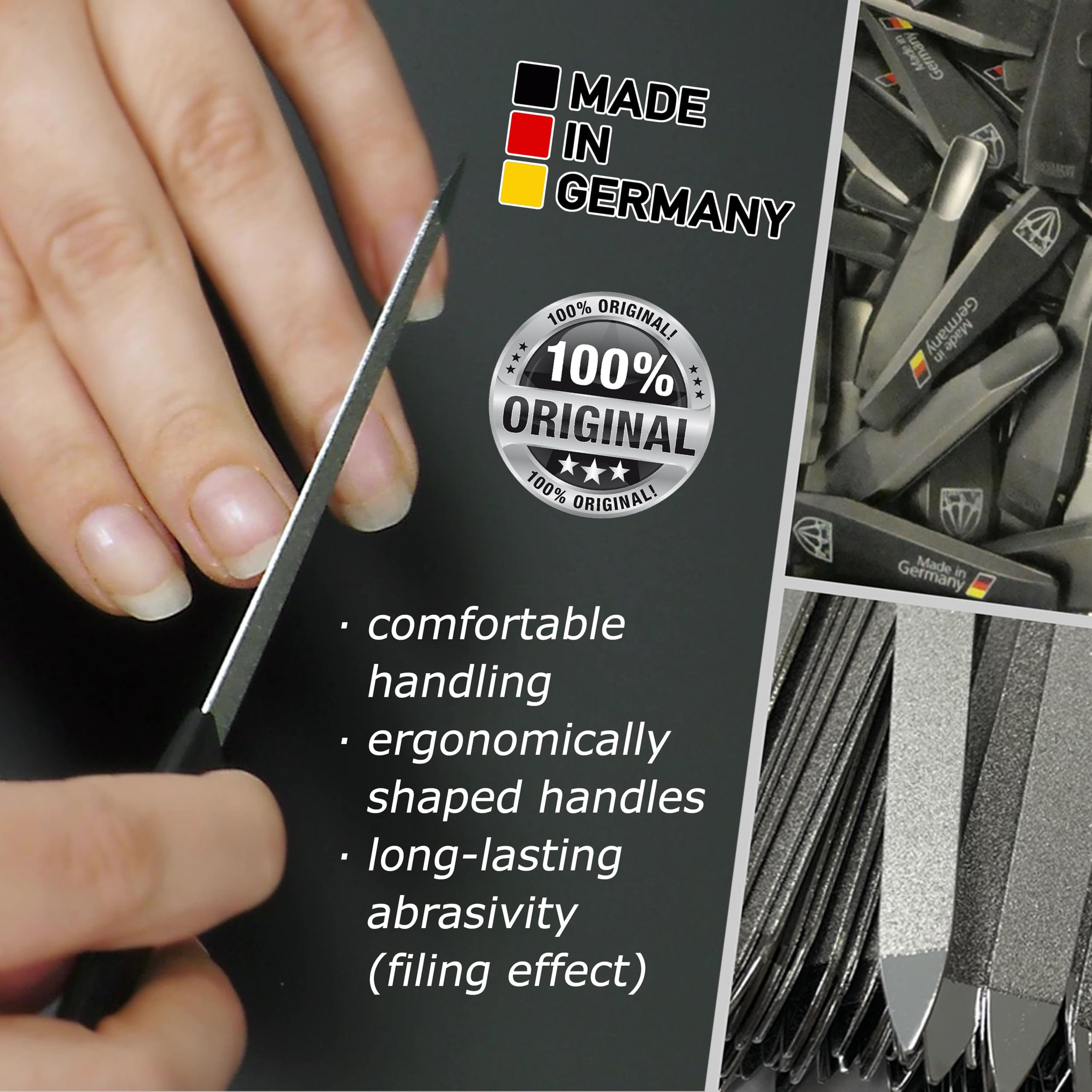 3 Swords Germany sapphire nail files 5-9 inch for longer reach and smoothing