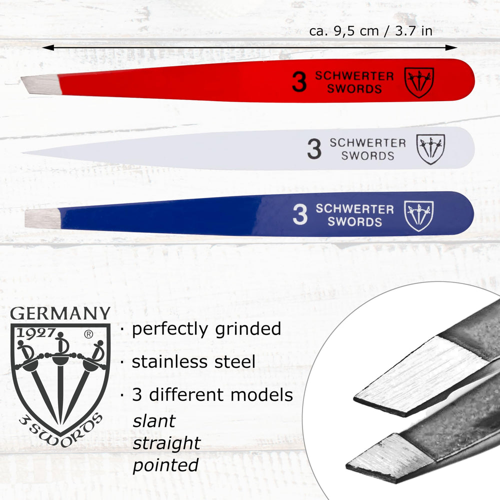 3 Swords Germany precision tweezers USA edition with straight tip for steady plucking.
