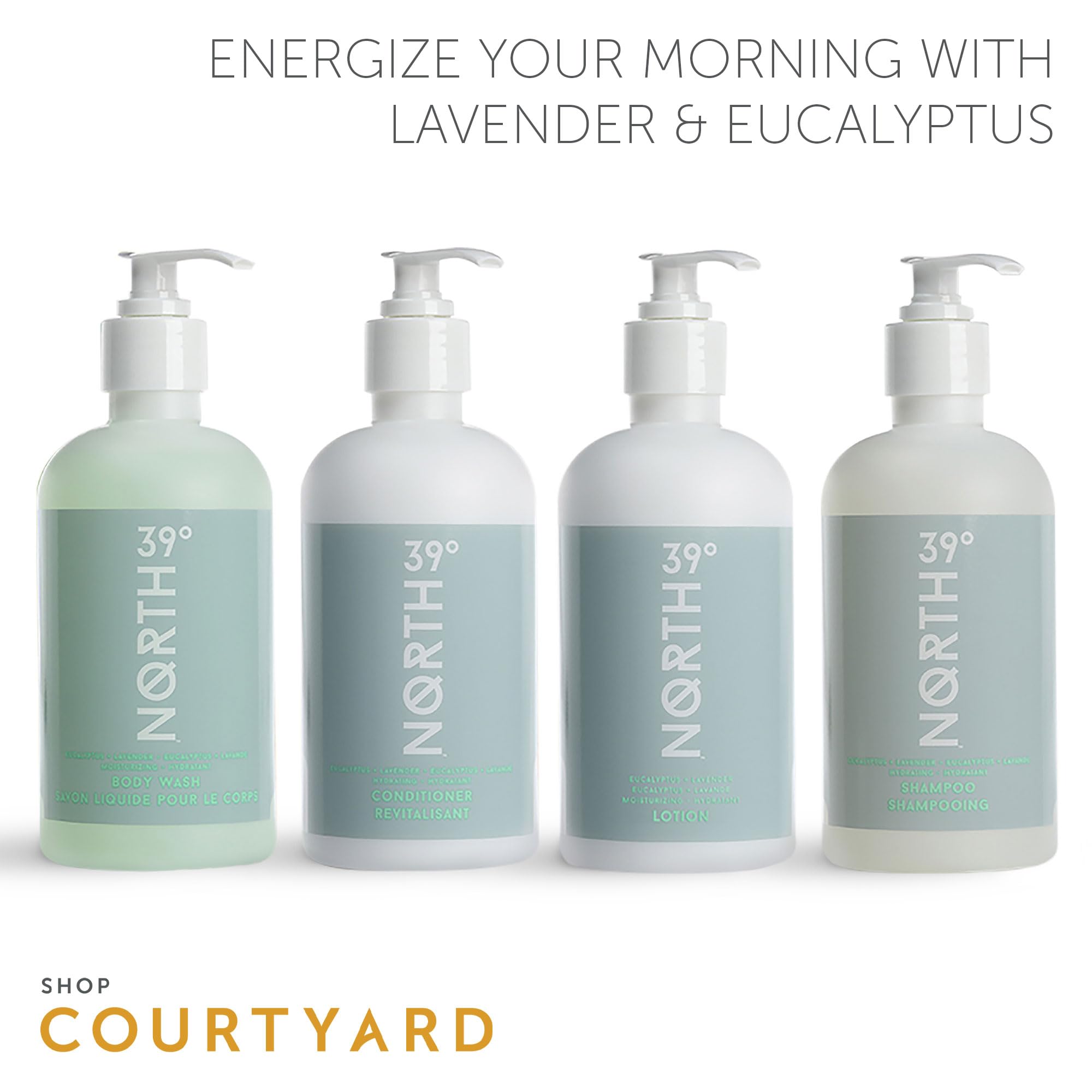 39° North infused-lather image captures a rejuvenating shower experience.