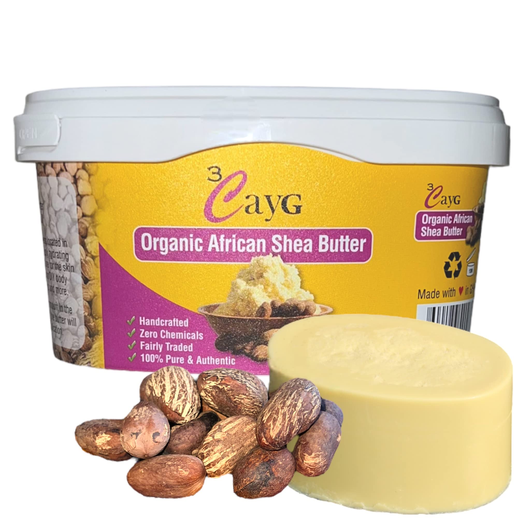 3CAYG Shea Butter 1 lb jar close-up for deep moisturization