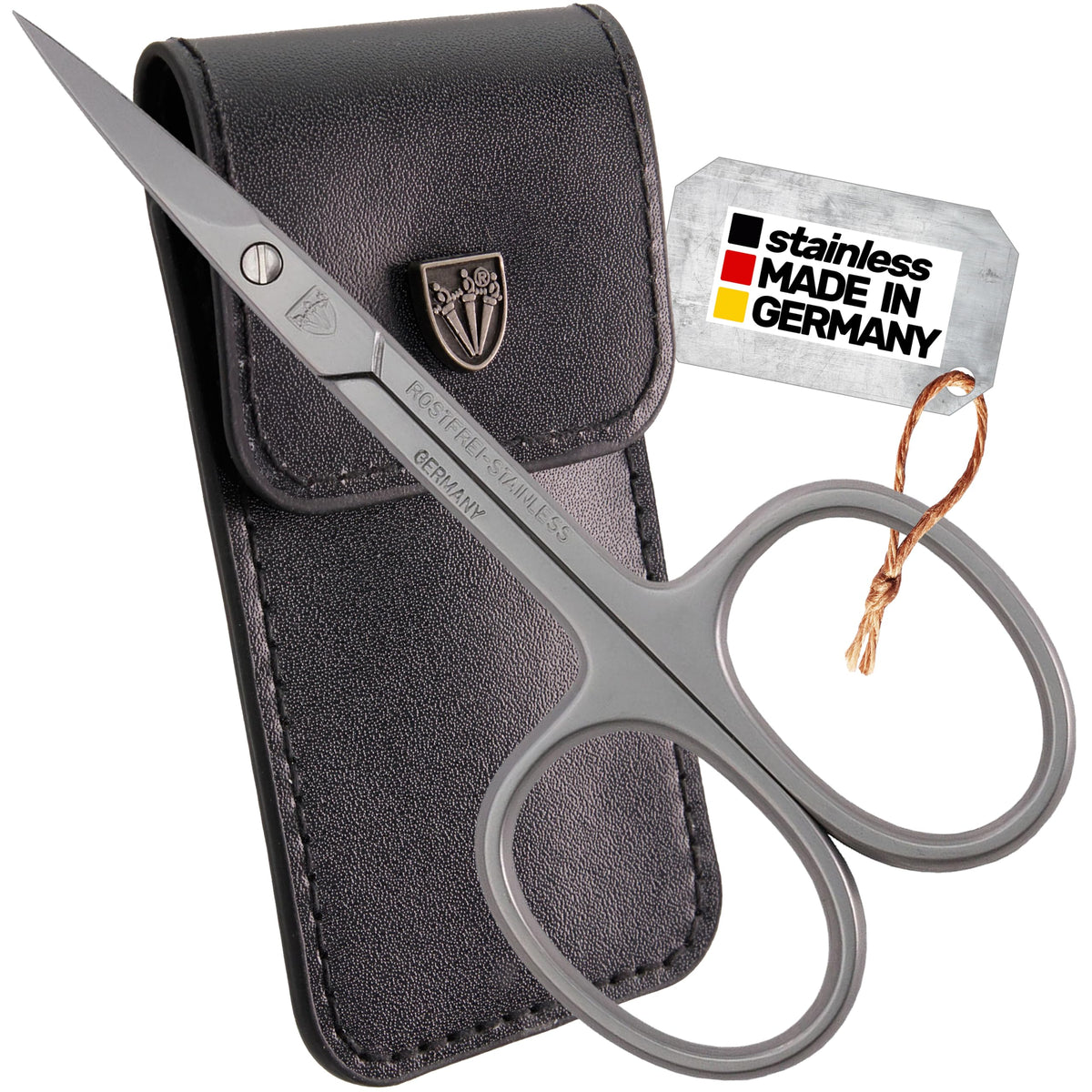 3 Swords Germany curved cuticle scissors closeup for precise trimming in manicure routines.