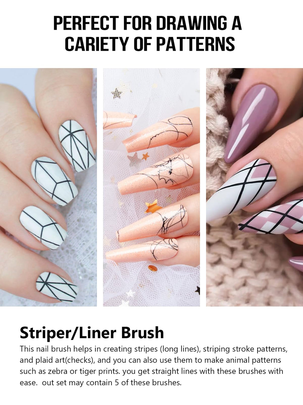 3zorqinron Nail Liner Brush in studio use for precise gel nail art and quick cleanups.