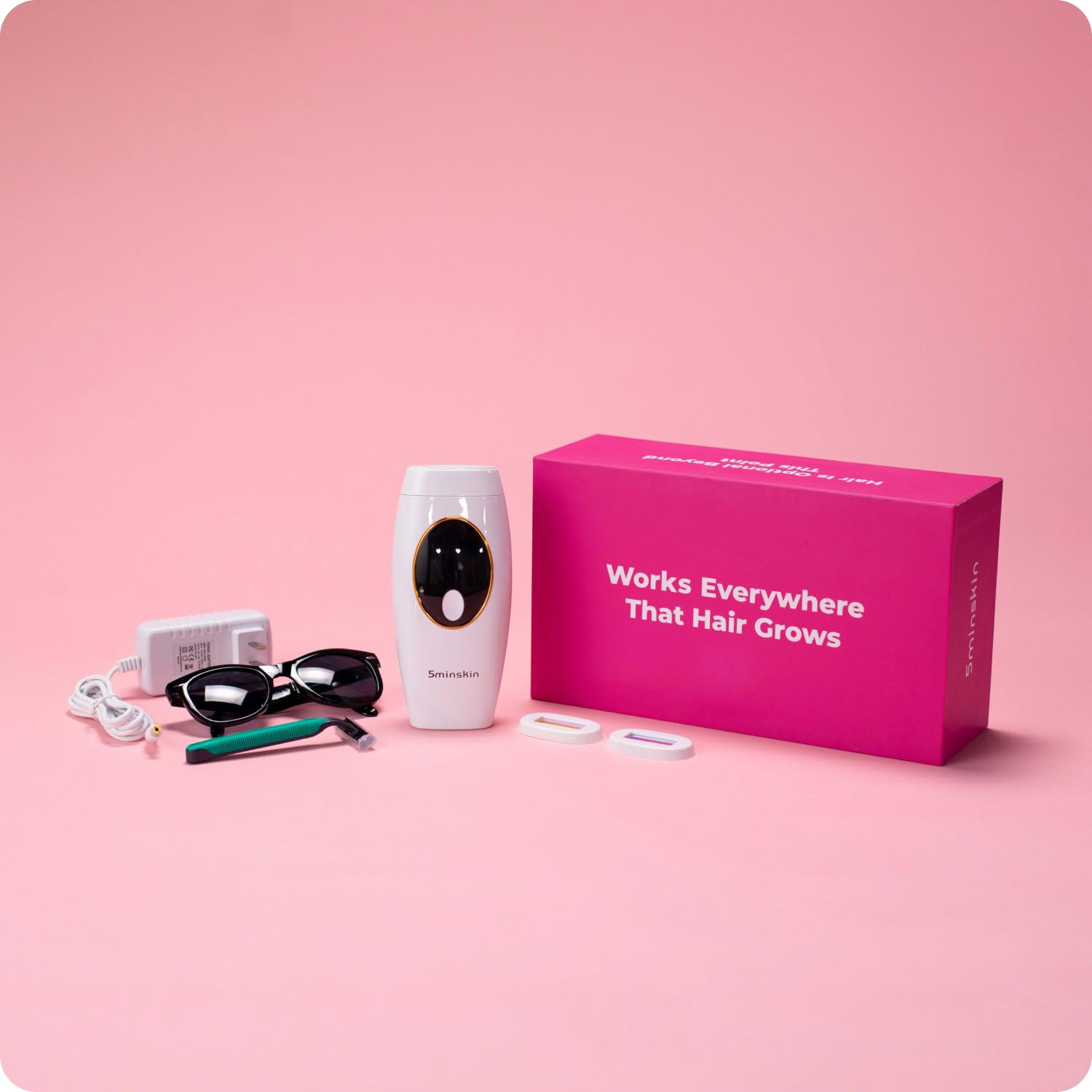 5minskin Hair Laser Removal Handset 2.0 compact-storage emphasizes travel-friendly design