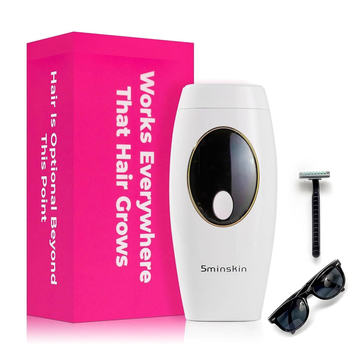 5minskin Hair Laser Removal Handset 2.0 front view for easy at-home use