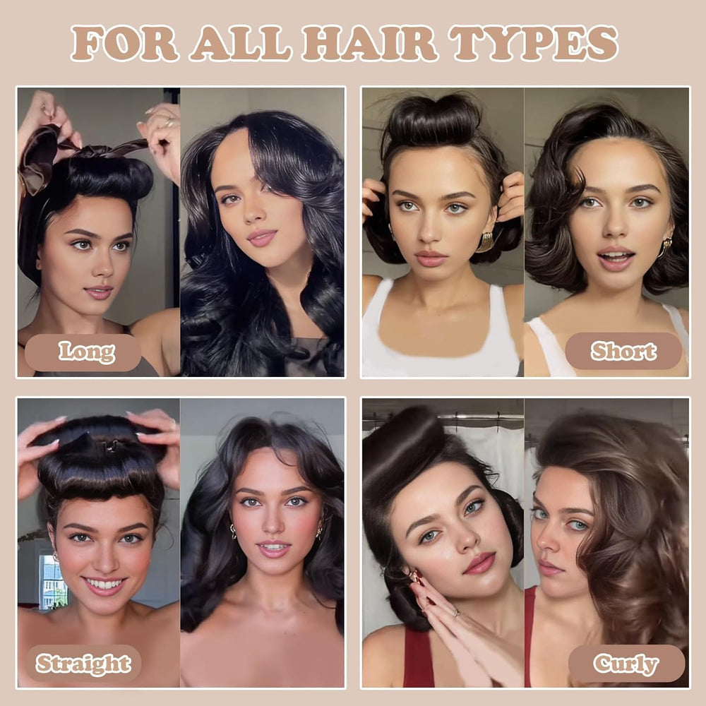 5Pcs heatless hair curler packaged product showcases all-in-one curl solution.