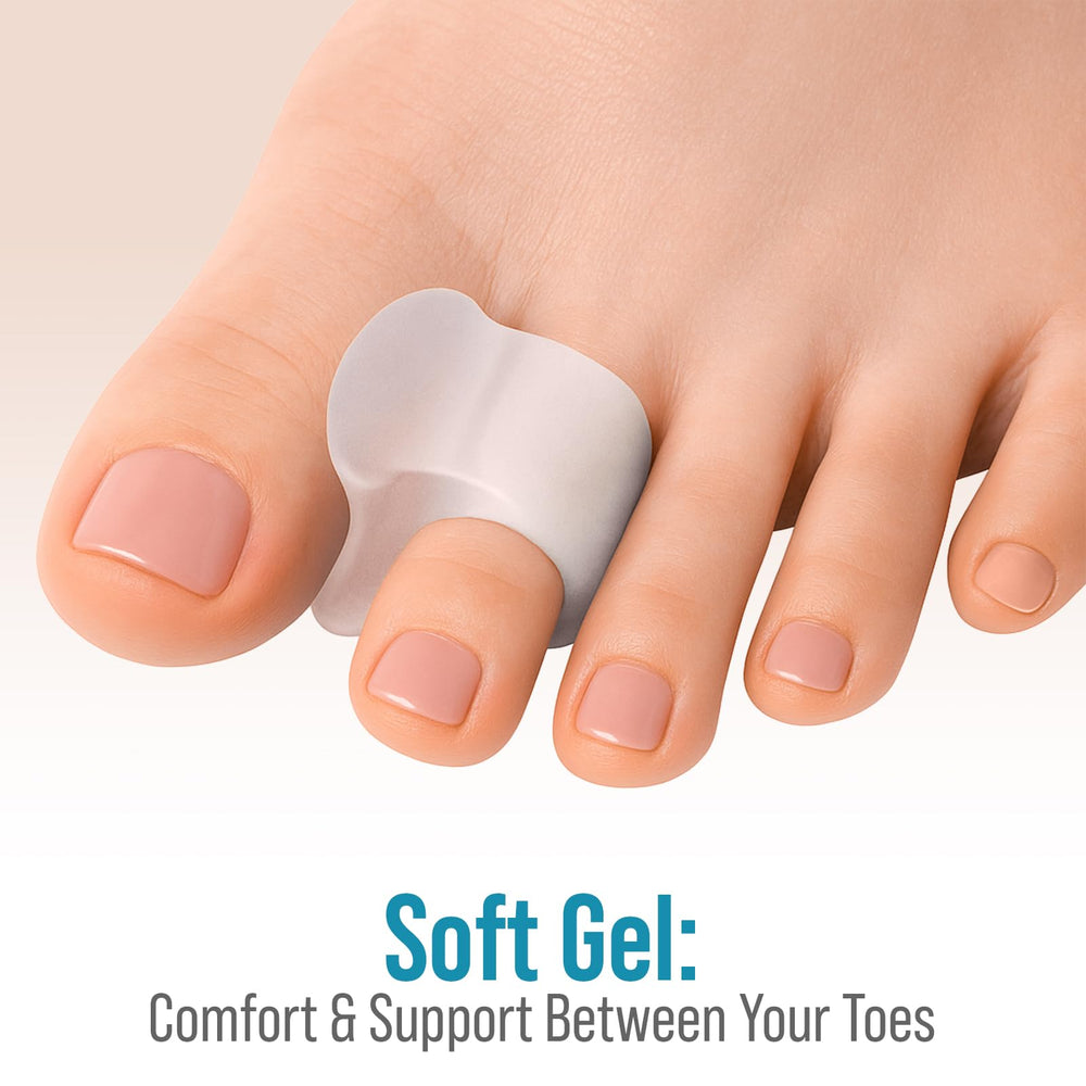 5 STARS UNITED spacer in use while walking to reduce toe rubbing