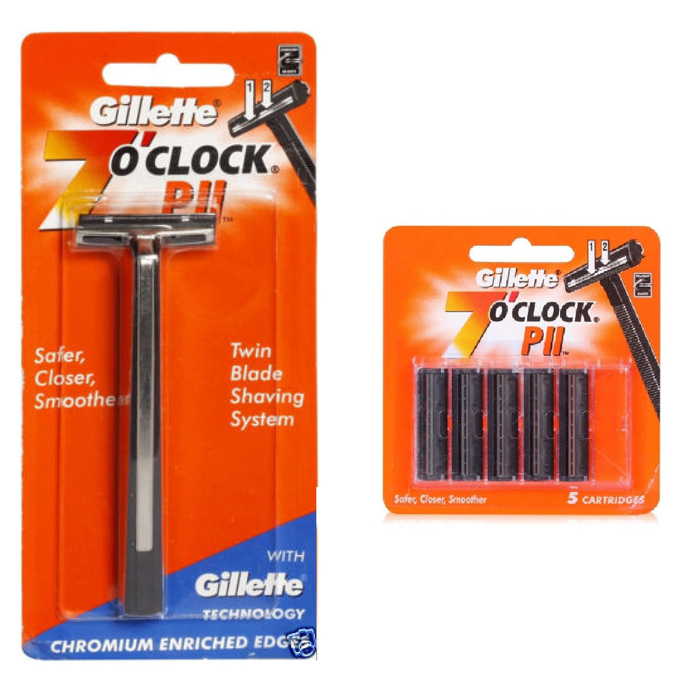 7 O'Clock PII Trac II razor with five blades for precise daily shaving.