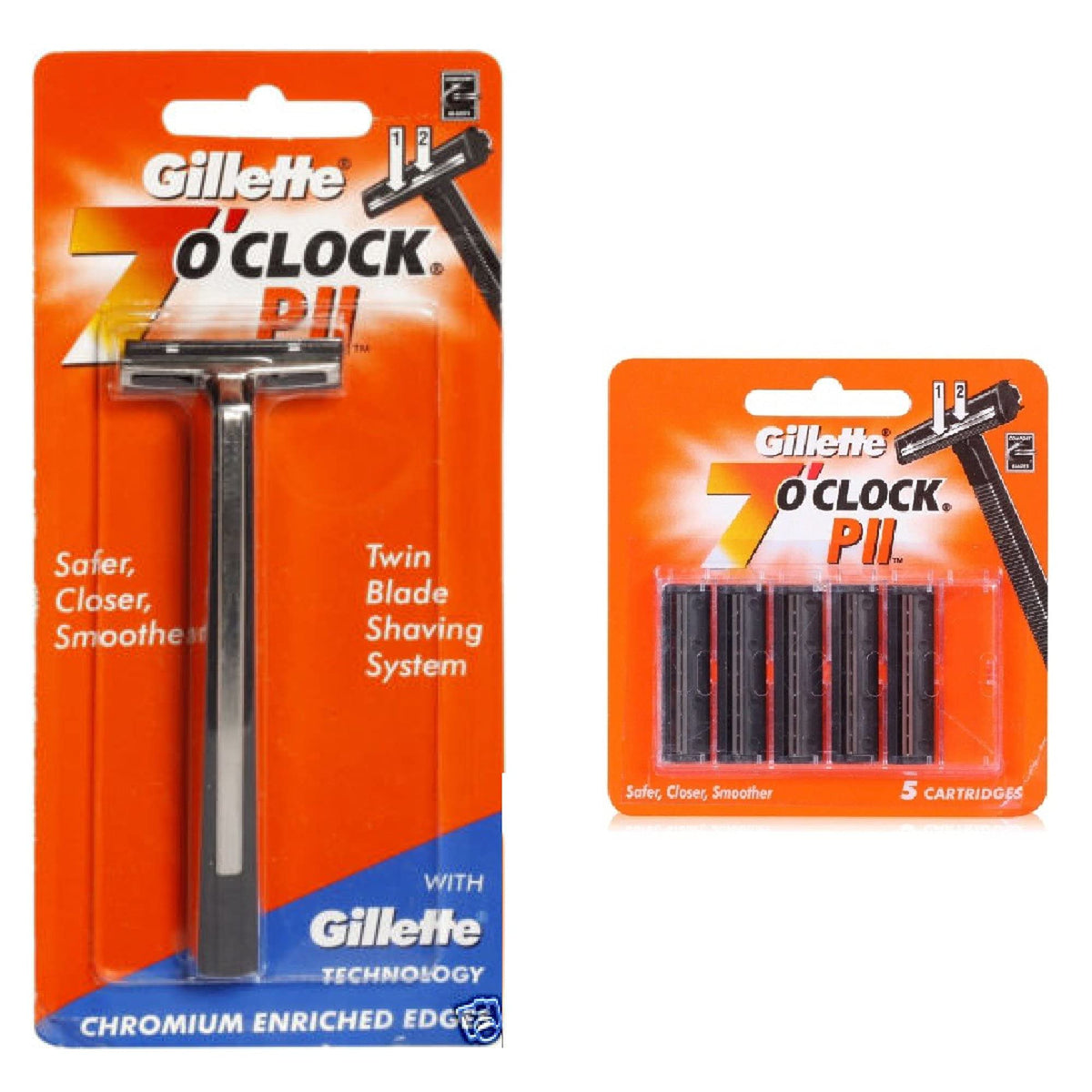 7 O'Clock PII Trac II razor with five blades for precise daily shaving.