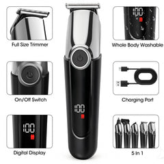 7d24hcare beard trimmer kit attachments show five heads for precise styling