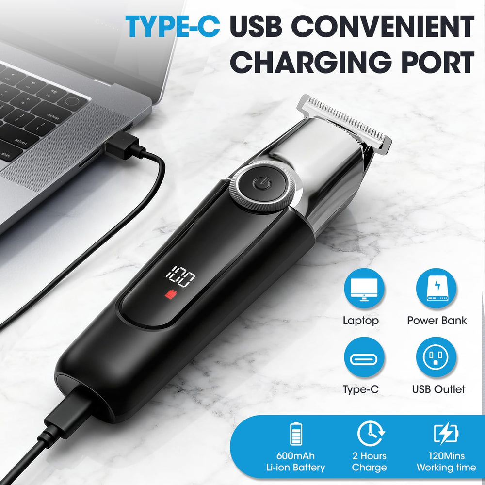 7d24hcare beard trimmer with led display shown for quick battery checks during grooming