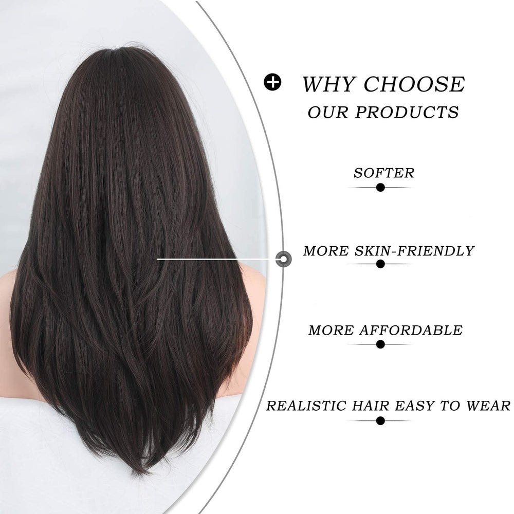 7JHH WIGS layered straight cut adds natural volume and shape.