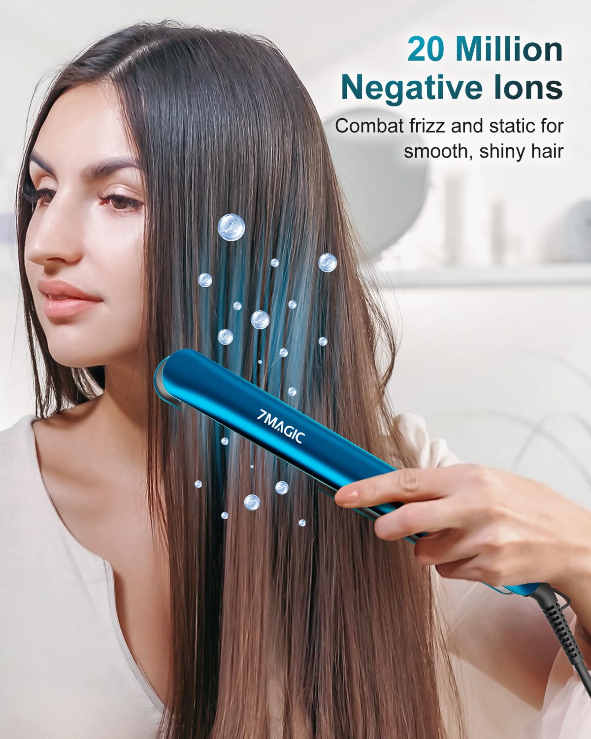 7MAGIC 3D floating plates glide smoothly for gentle styling.