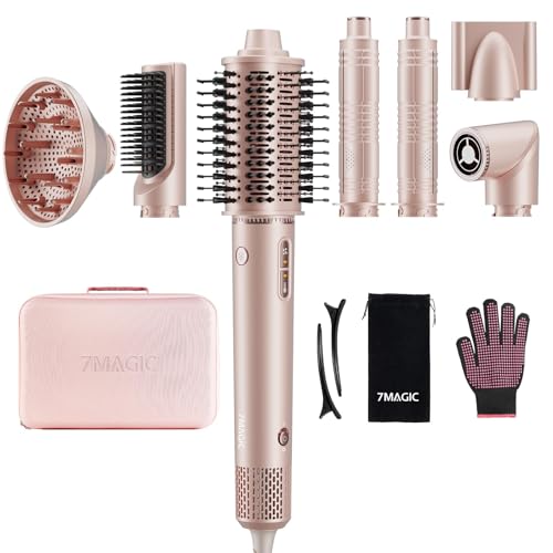 7MAGIC 7-in-1 hair styler attachments enable versatile styling options like drying and curling