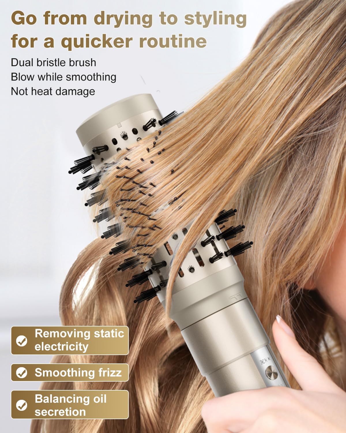 7MAGIC ceramic-coated brush with knot-free nylon bristles