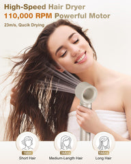7MAGIC 110,000 rpm motor powering rapid blow-drying performance