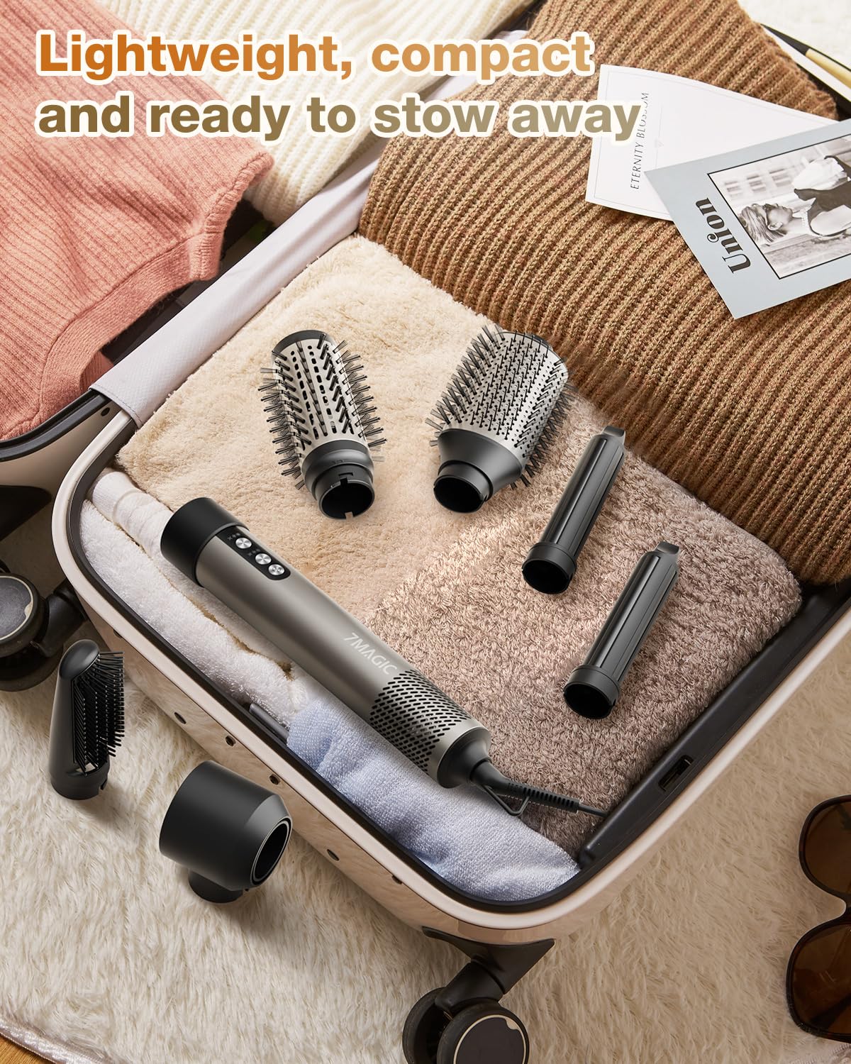 7MAGIC Lightweight ergonomic design for comfortable, extended styling sessions.