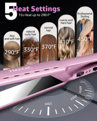 7MAGIC Nano Titanium Hair Straightener wide-plates closeup for faster straightening