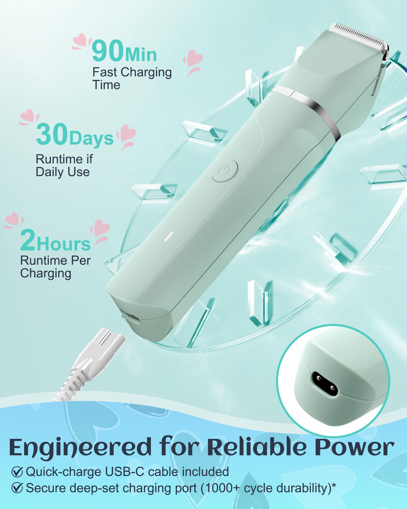 AREYZIN waterproof design allows wet or dry use in shower
