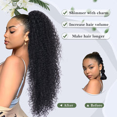 Alebery afro kinky curly ponytail extension adds lightweight volume