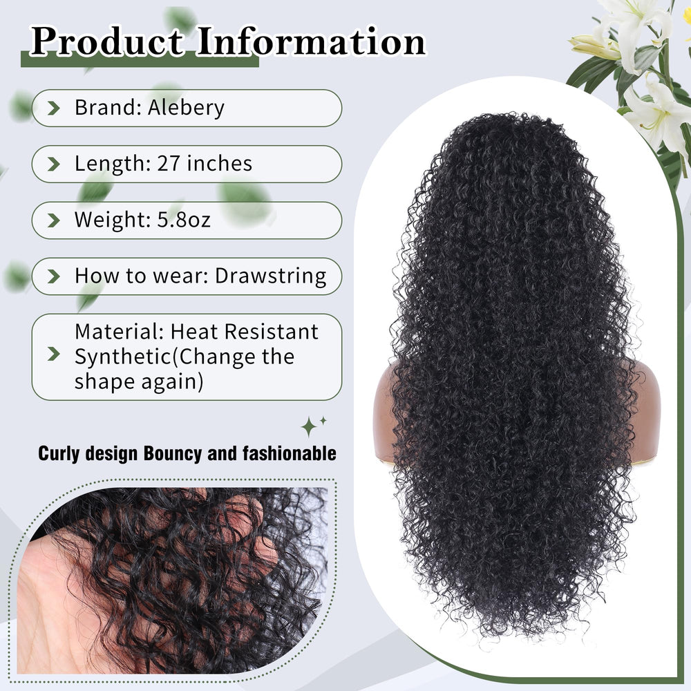 Alebery synthetic-human hair blend ponytail with natural movement