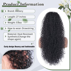 Alebery synthetic-human hair blend ponytail with natural movement