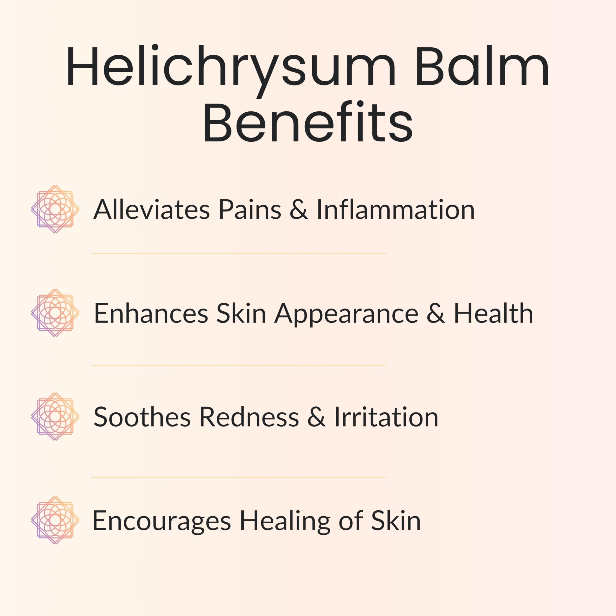 Vitality Helichrysum Balm ingredients display with oils and beeswax