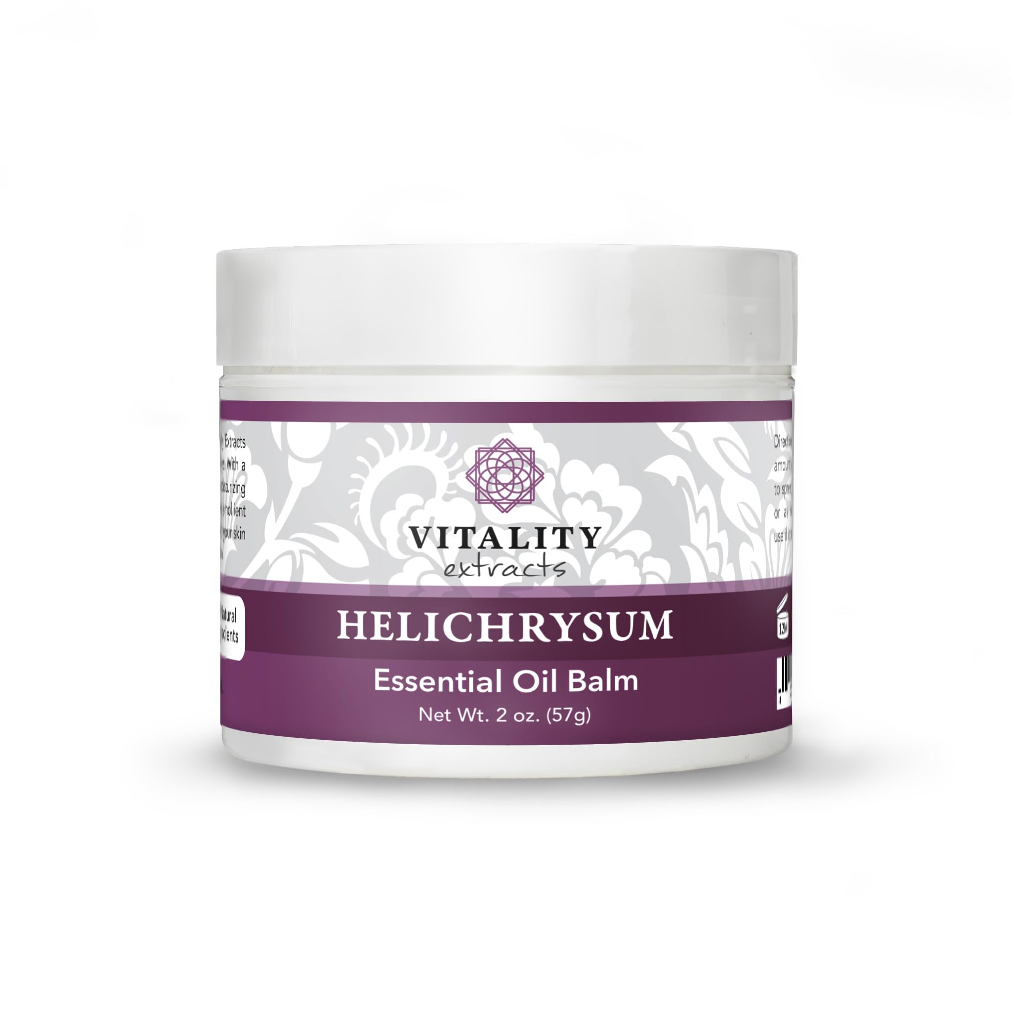 Vitality Helichrysum Balm jar close-up highlights ultra-moisturizing hydration