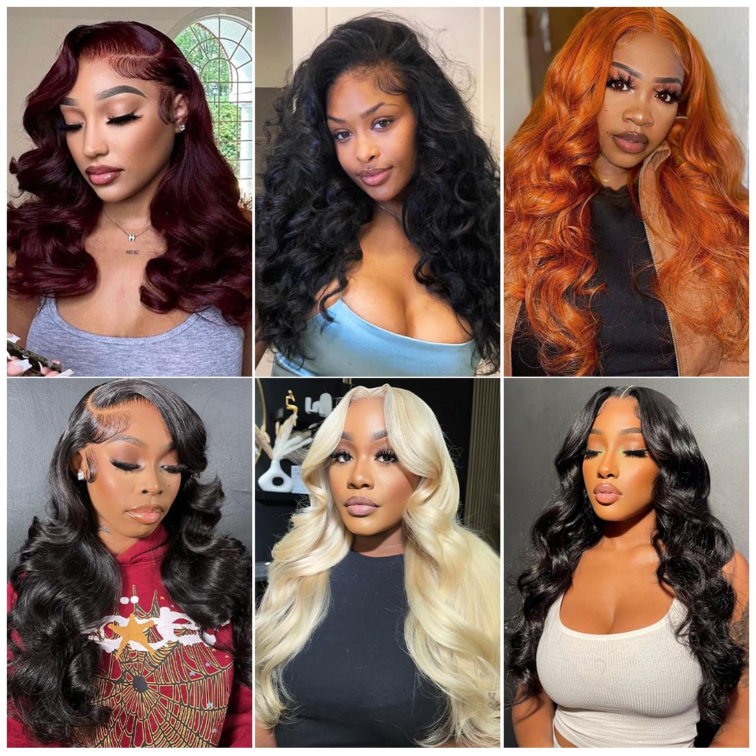 A Future Tongmei 13x4 body wave wig shows true-length curls.