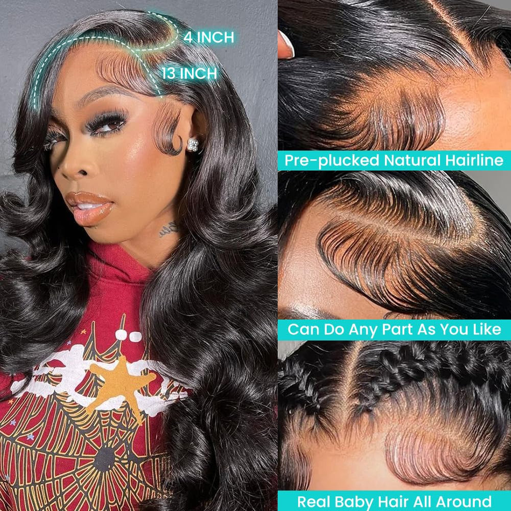 A Future Tongmei 13x4 body wave wig hairline pre-plucked for natural look.