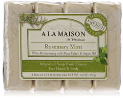 A LA MAISON jabon-barra romero-menta 4 barras para manos suaves y fragancia herbal