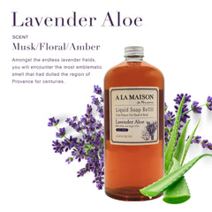 A LA MAISON Lavender Aloe hand-wash foam demonstrates creamy lather