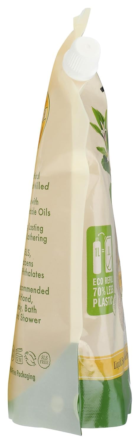 A La Maison Provence Lemon Liquid Soap in kitchen sink setting.