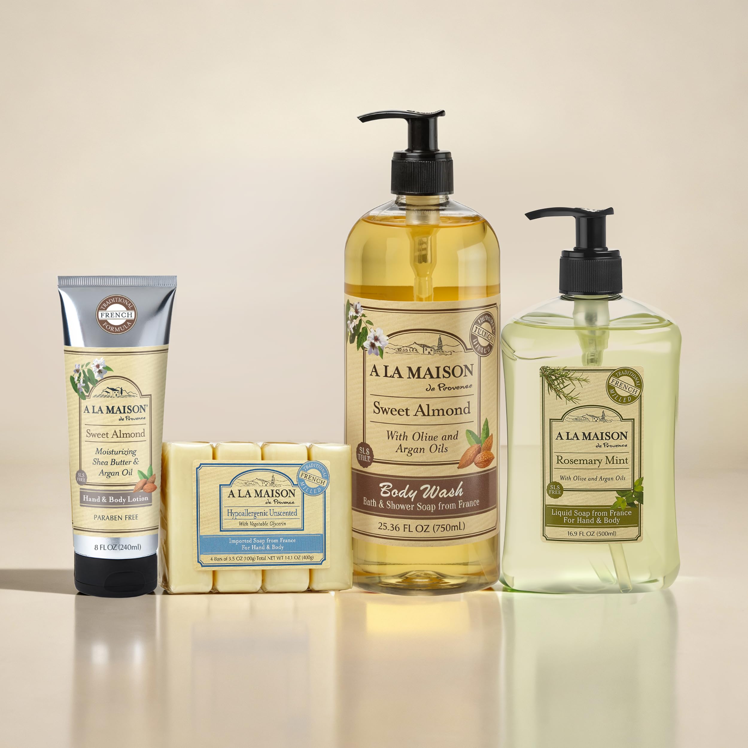 A LA MAISON Rosemary Mint bottle with family-sized label for shared use