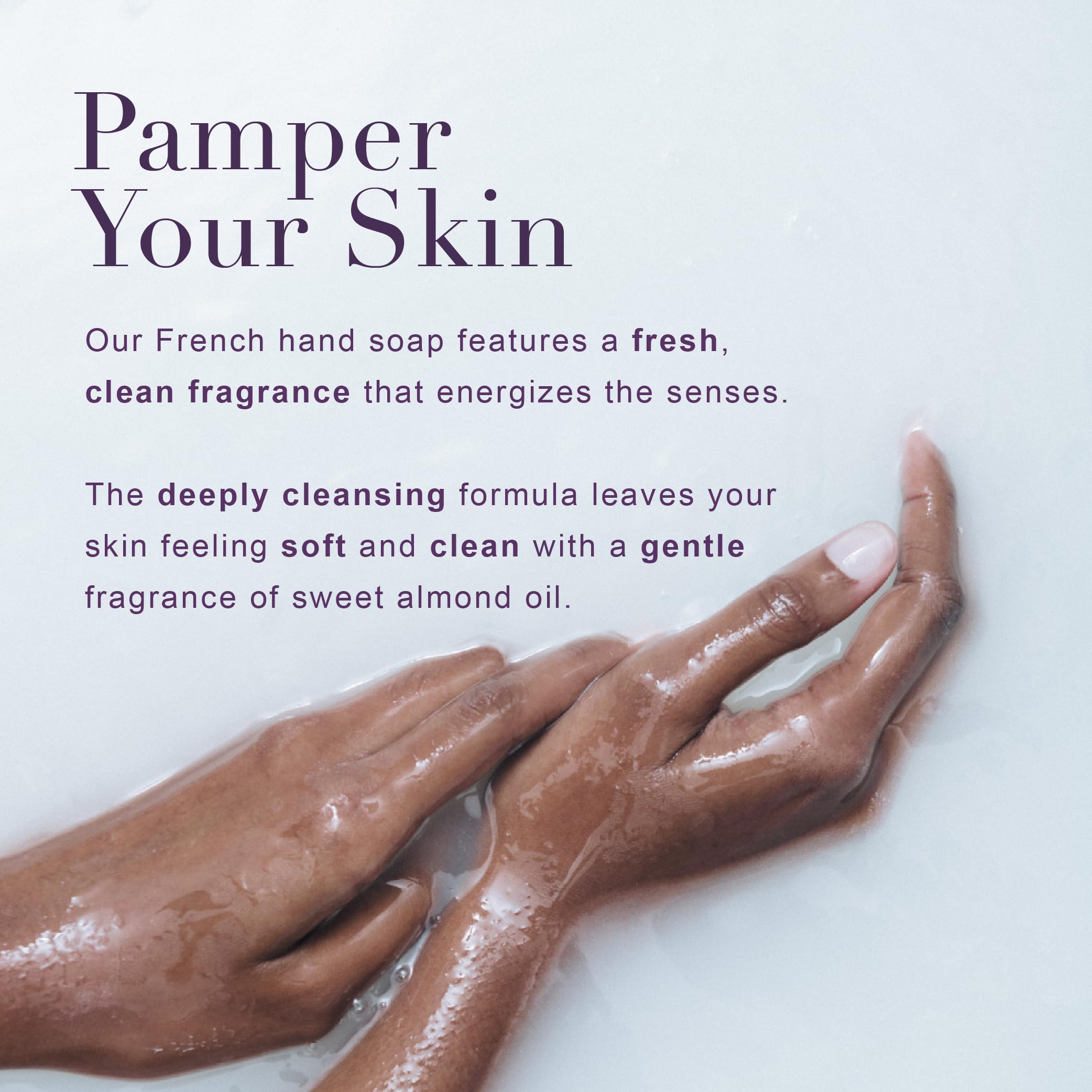 A La Maison Sweet Almond hand wash texture reveals luxurious non-drying lather