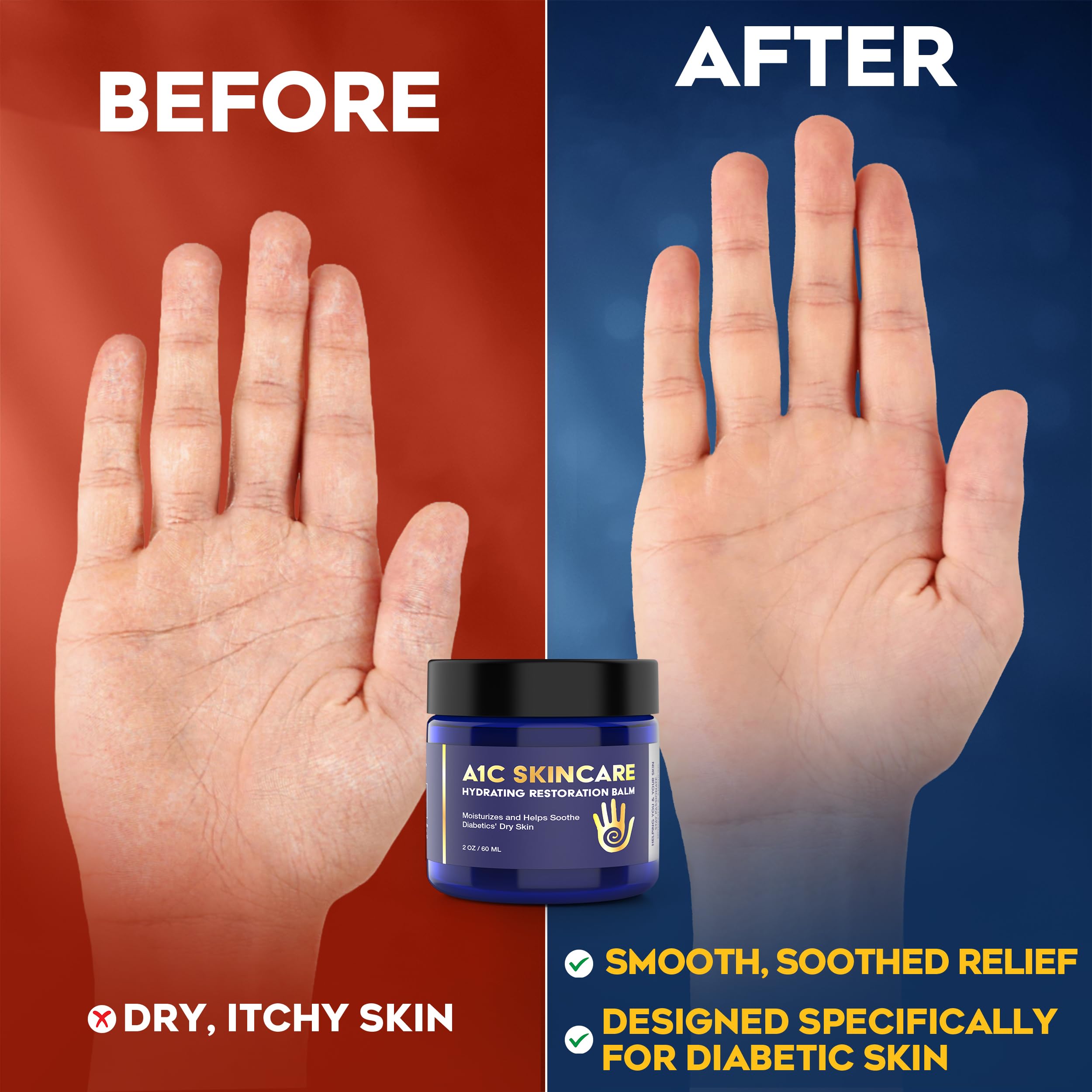 A1C Bold Skincare Diabetic Care Balm beeswax detail in focus