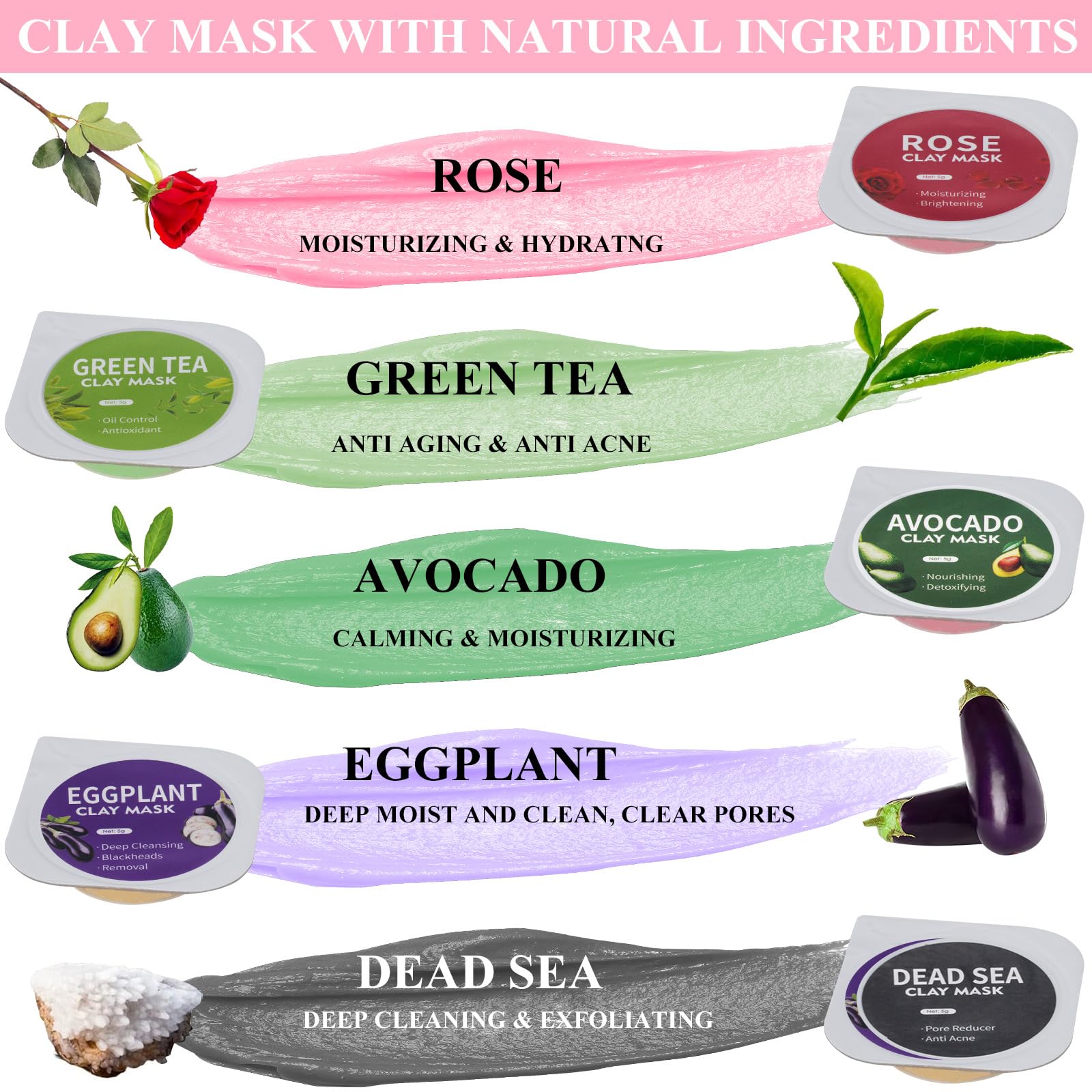 Aaenouicfs eggplant avocado mud mask purifying pores for clearer skin