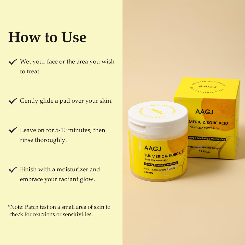 AAGJ Turmeric Kojic Acid Pads makeup-removal-ready on-the-go use.