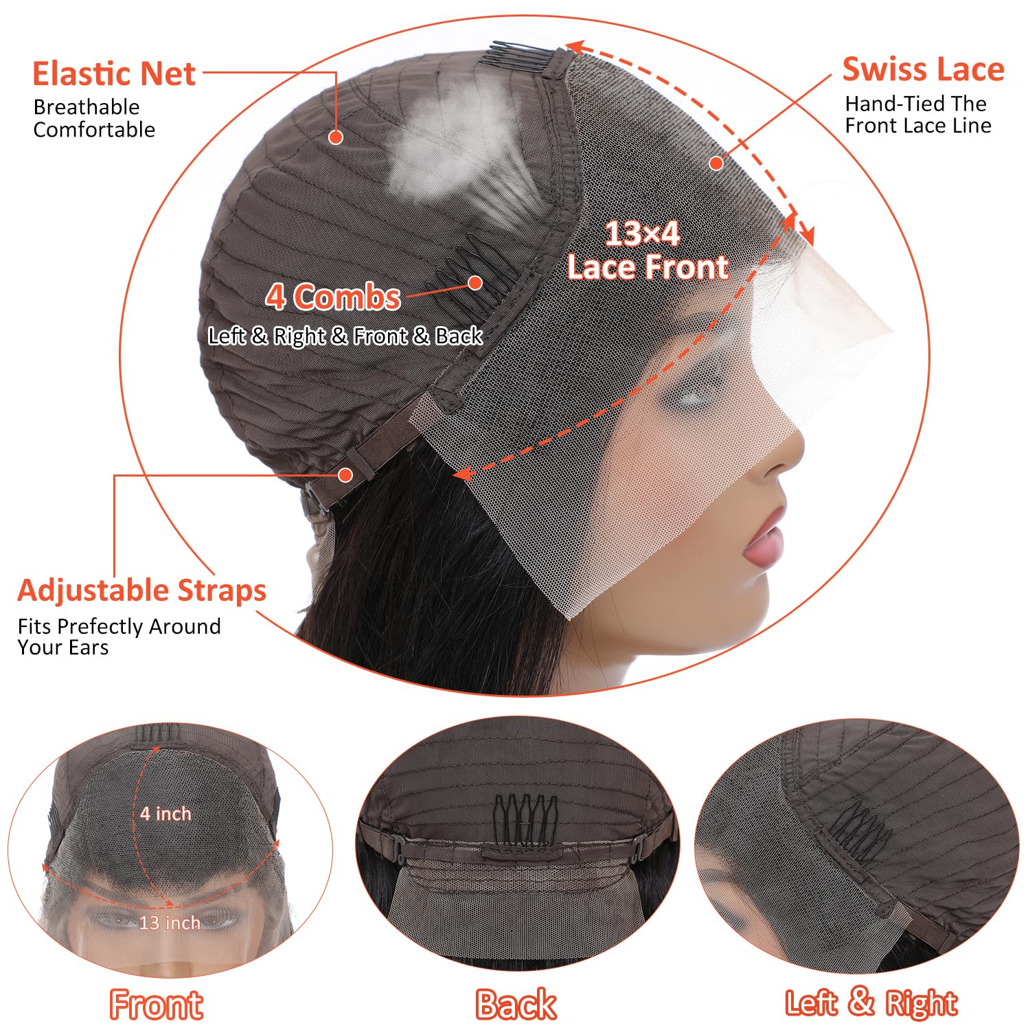 AAKJJ glueless cap assembly for easy, secure installation