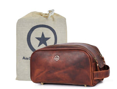 AARON LEATHER GOODS VENDIMIA ESTILO 10in toiletry pouch black for durable travel organization