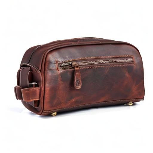 AARON LEATHER GOODS VENDIMIA ESTILO metal studs protect the bottom from scuffs during trips