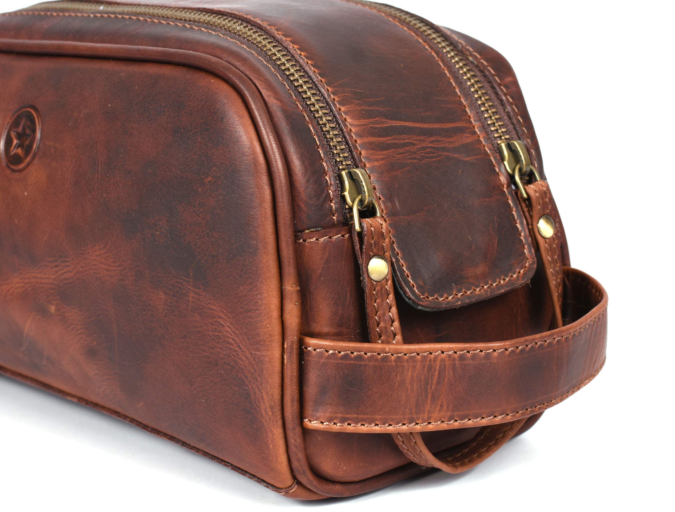 AARON LEATHER GOODS VENDIMIA ESTILO buffalo leather texture provides premium durability