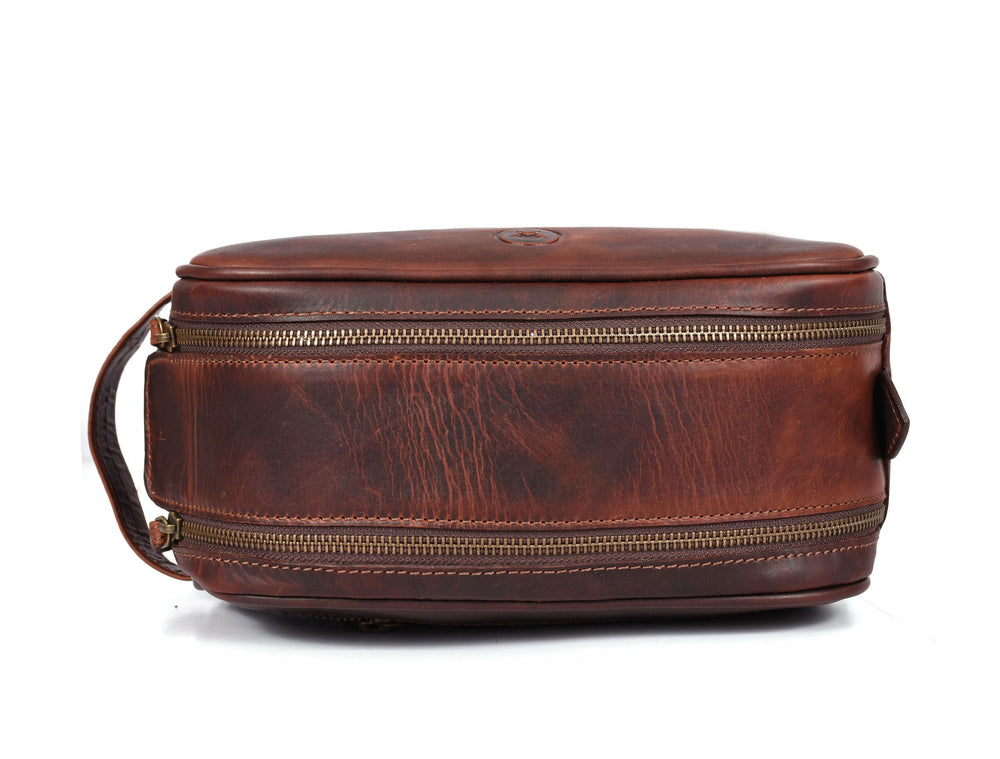 AARON LEATHER GOODS VENDIMIA ESTILO shaving kit protection keeps razors and brushes secure