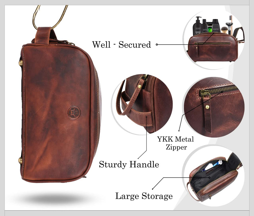 Aaron Leather Goods Vendimia Estilo interior lining protects contents during travel.