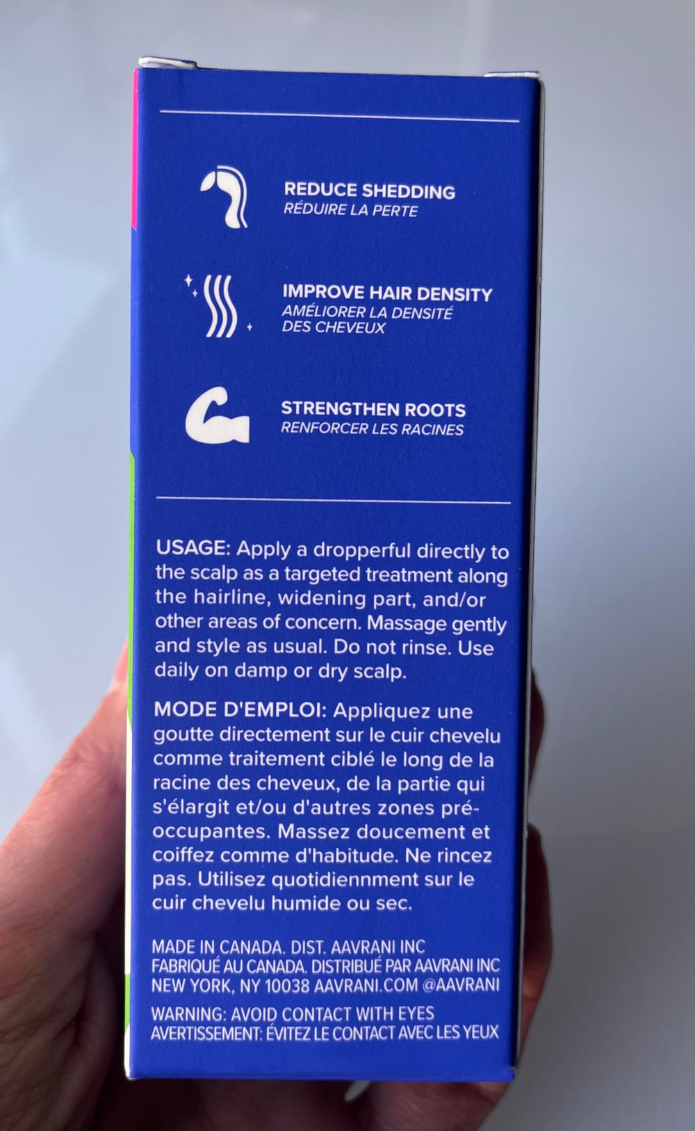AAVRANI vegan cruelty-free packaging with product information.