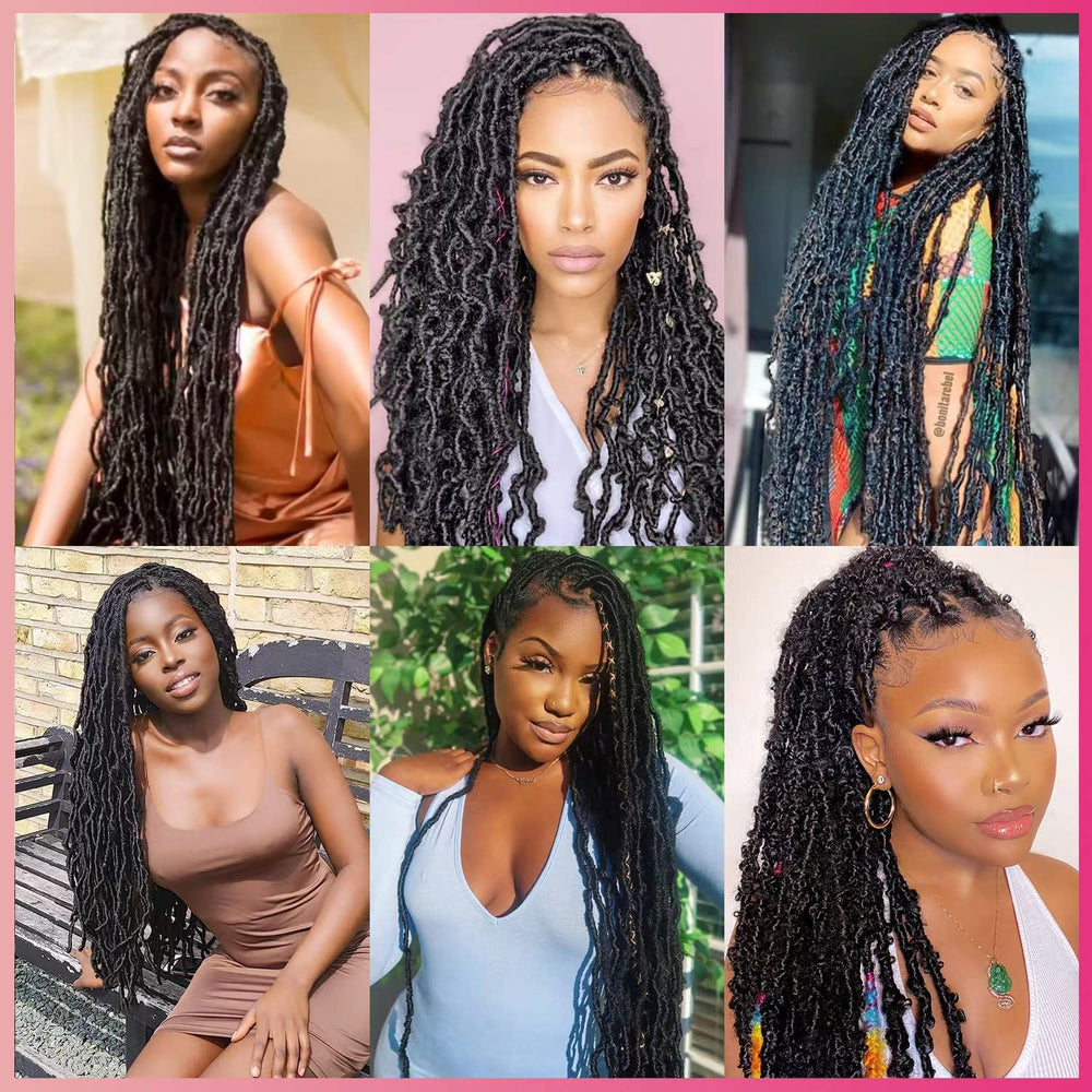 Aayubb faux locs gift set with crochet hook, beads, and clip