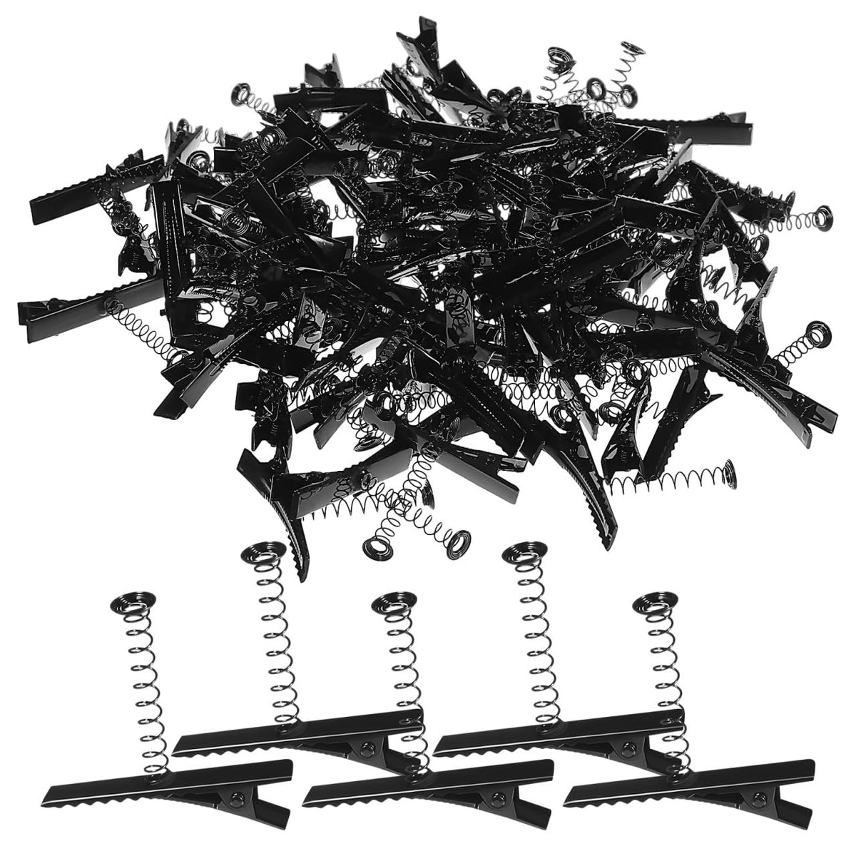 Abaodam 100pcs metal duck bill hair clips pack shot for versatile DIY styling.